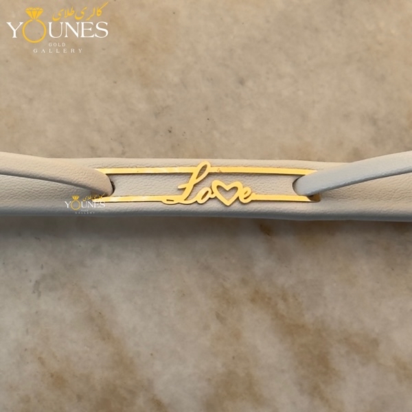 دستبند طلا زنانه چرم لاو L503